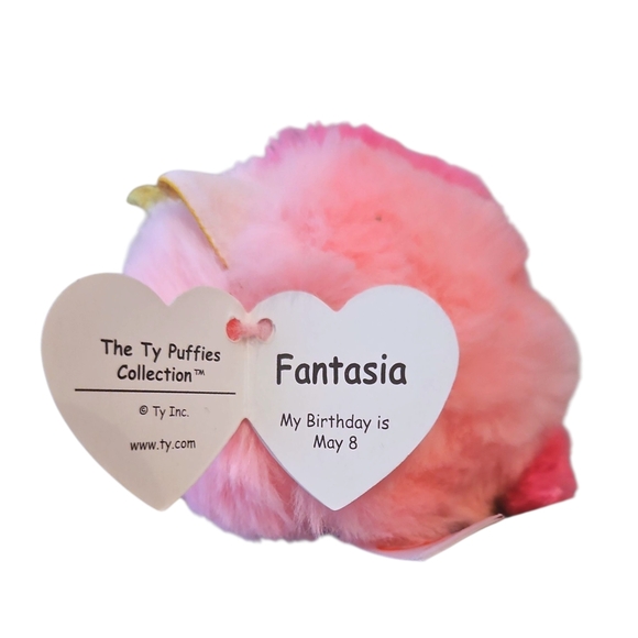 Ty Puffies "Anastasia" Pink and Gold Unicorn Plush, NWT - Picture 2 of 4